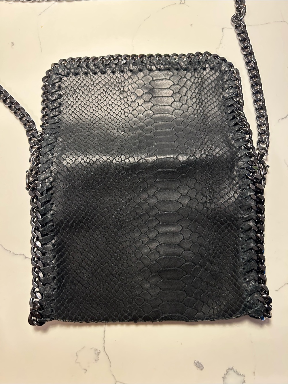 Black Crossbody Bag Genuine Leather (looks like Stella McCartney) - Picture 5 of 11